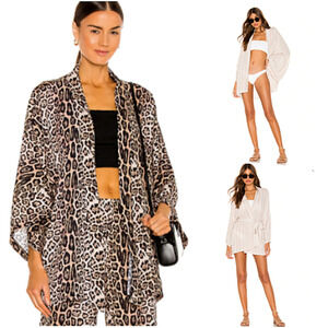 Indah Leopard Kumala Kimono Jacket Cover-Up NWOT